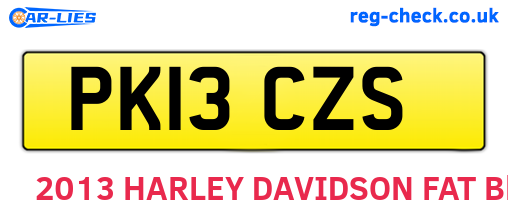 PK13CZS are the vehicle registration plates.