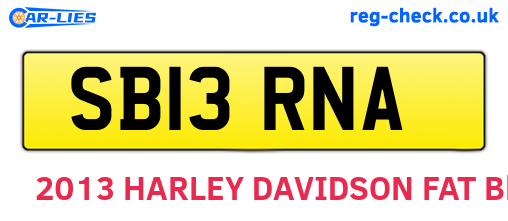 SB13RNA are the vehicle registration plates.