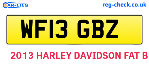 WF13GBZ are the vehicle registration plates.