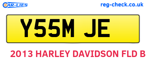 Y55MJE are the vehicle registration plates.