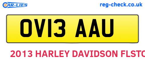 OV13AAU are the vehicle registration plates.