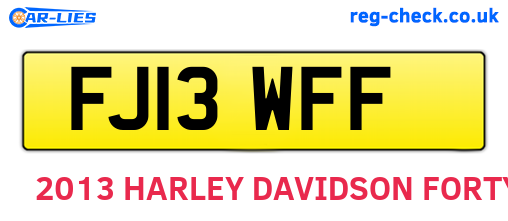 FJ13WFF are the vehicle registration plates.