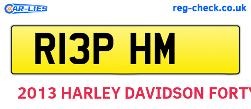 R13PHM are the vehicle registration plates.