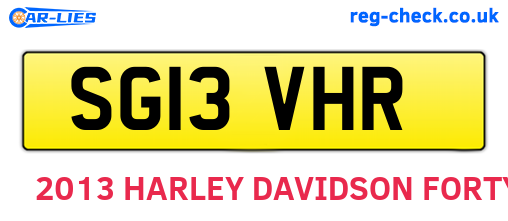SG13VHR are the vehicle registration plates.