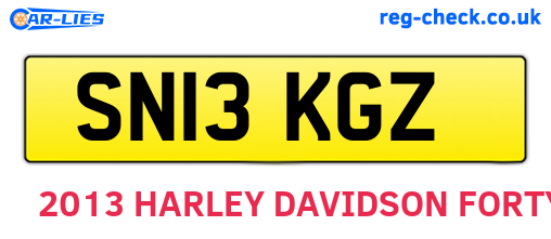 SN13KGZ are the vehicle registration plates.