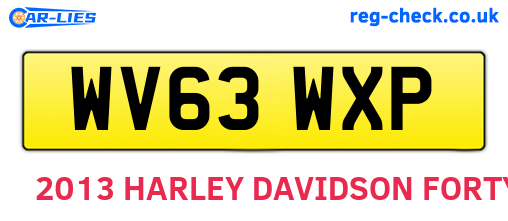 WV63WXP are the vehicle registration plates.