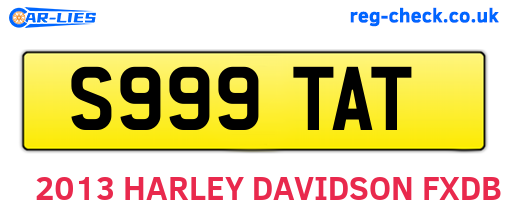 S999TAT are the vehicle registration plates.