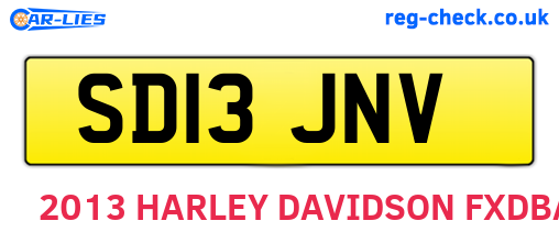 SD13JNV are the vehicle registration plates.