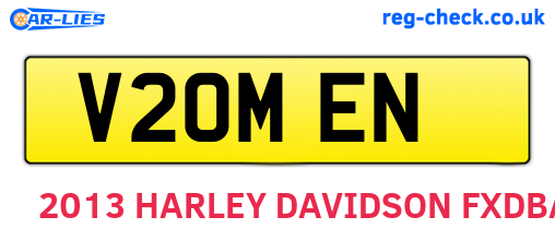 V20MEN are the vehicle registration plates.