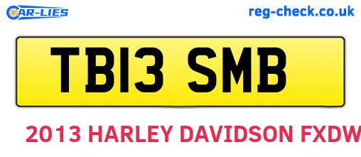 TB13SMB are the vehicle registration plates.