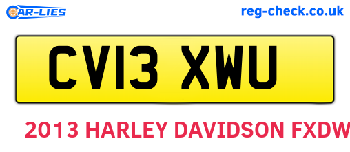 CV13XWU are the vehicle registration plates.