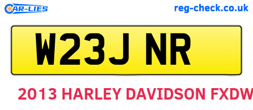 W23JNR are the vehicle registration plates.