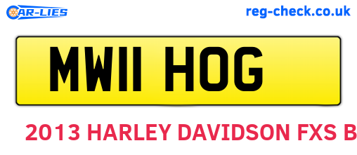 MW11HOG are the vehicle registration plates.