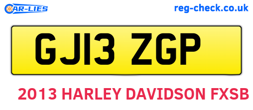 GJ13ZGP are the vehicle registration plates.