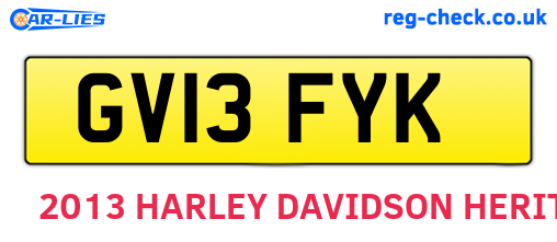 GV13FYK are the vehicle registration plates.