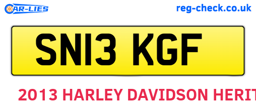 SN13KGF are the vehicle registration plates.