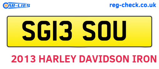 SG13SOU are the vehicle registration plates.