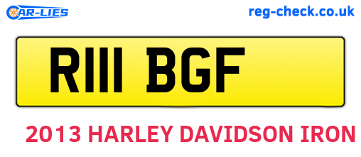 R111BGF are the vehicle registration plates.
