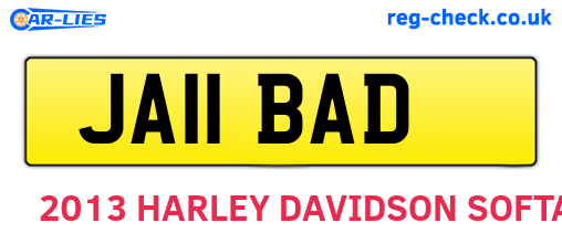 JA11BAD are the vehicle registration plates.