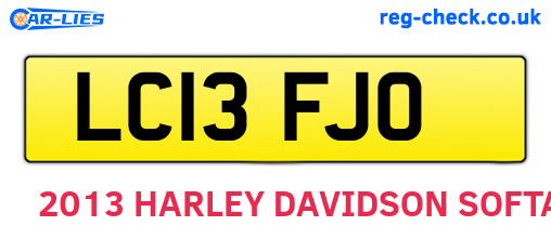 LC13FJO are the vehicle registration plates.