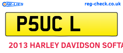 P5UCL are the vehicle registration plates.