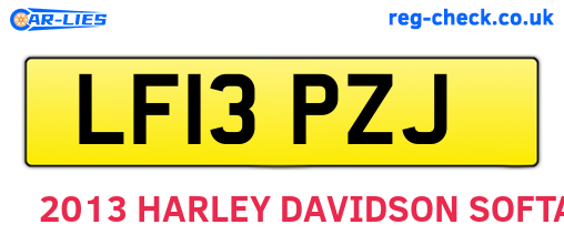 LF13PZJ are the vehicle registration plates.