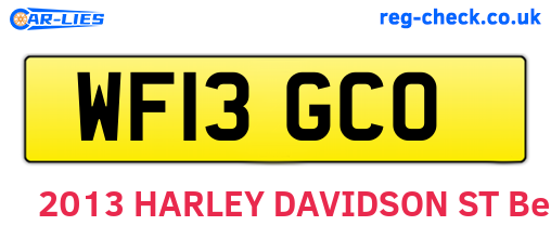 WF13GCO are the vehicle registration plates.