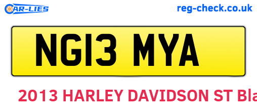 NG13MYA are the vehicle registration plates.