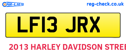 LF13JRX are the vehicle registration plates.