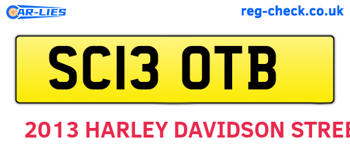 SC13OTB are the vehicle registration plates.