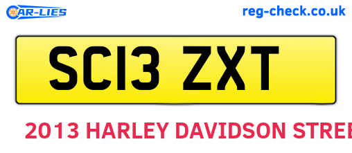 SC13ZXT are the vehicle registration plates.
