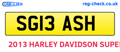 SG13ASH are the vehicle registration plates.