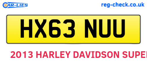 HX63NUU are the vehicle registration plates.