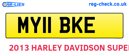 MY11BKE are the vehicle registration plates.