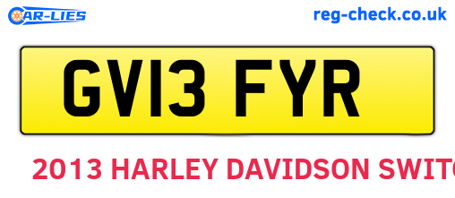 GV13FYR are the vehicle registration plates.
