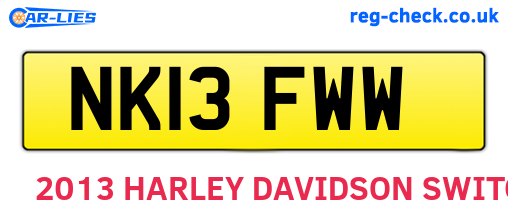 NK13FWW are the vehicle registration plates.