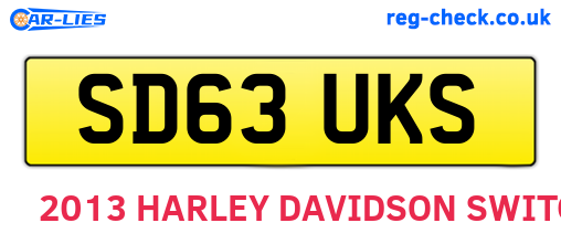 SD63UKS are the vehicle registration plates.