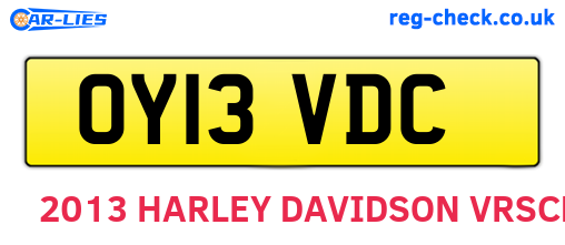 OY13VDC are the vehicle registration plates.