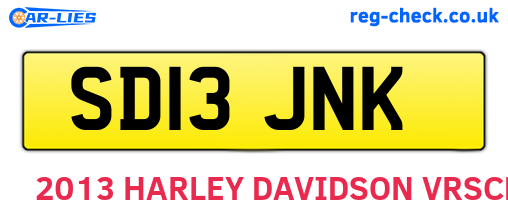 SD13JNK are the vehicle registration plates.