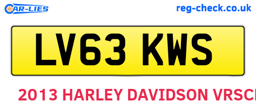 LV63KWS are the vehicle registration plates.