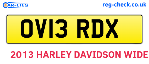 OV13RDX are the vehicle registration plates.