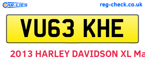 VU63KHE are the vehicle registration plates.