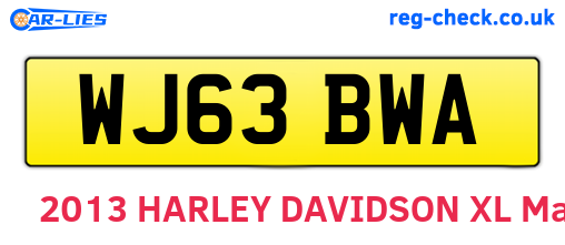 WJ63BWA are the vehicle registration plates.