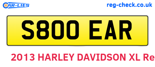 S800EAR are the vehicle registration plates.