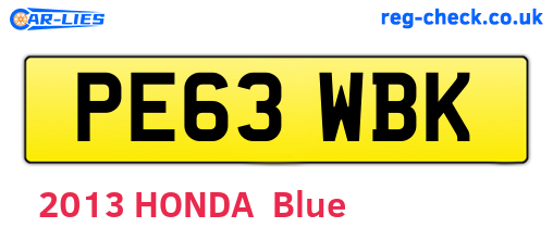PE63WBK are the vehicle registration plates.