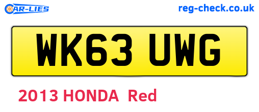 WK63UWG are the vehicle registration plates.