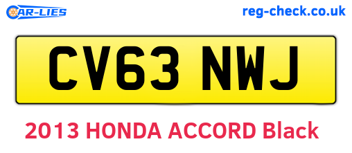 CV63NWJ are the vehicle registration plates.