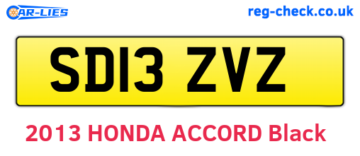 SD13ZVZ are the vehicle registration plates.