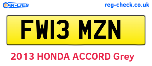 FW13MZN are the vehicle registration plates.