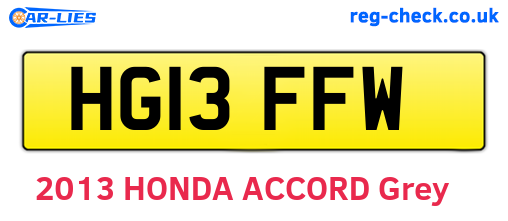 HG13FFW are the vehicle registration plates.